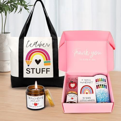 Teacher Appreciation Gifts with 20 OZ Wine Tumbler,Unique Teacher Birthday Gift Set,Thank You Teacher Gifts for Women Men,Christmas Teacher Gifts for Women