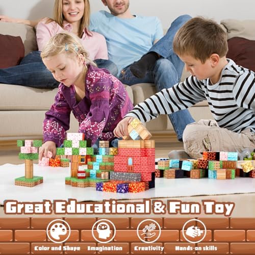 120PCS Magnetic Blocks - Building Toys for Boys Girls, 1'' Magnetic Cubes, STEM Sensory Toys, Christmas Birthday Gifts for Kids Ages 3 4 5 6 7 8 9