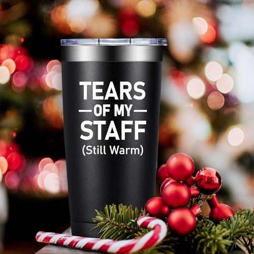 Boss Gifts for Men Women - Boss Day Gifts - Christmas, Appreciation, Retirement Gift for Bosses, Employees, Leader - Tears of My Staff - 20oz Bosses Tumbler