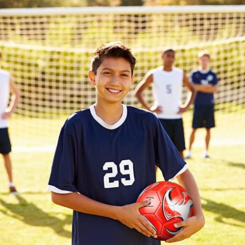 HyDren 4 Pcs Soccer Ball with Pump Official Size 4/5 Deflated Soccer Balls Bulk for Outdoor Indoor Practice Training Christmas Operation Sport Gift for Kid Teen Youth Adult