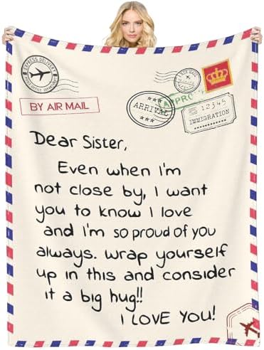 Sister Gifts Blanket for Sisters, Mother's Day, Super Soft Flannel Throw Blankets for Christmas, Valentines Day, Bed, Couch (50x60)