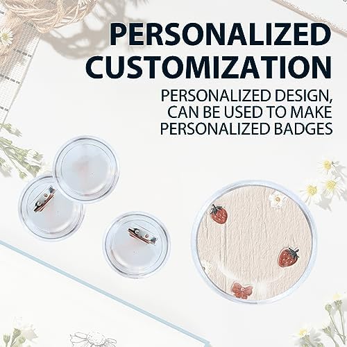 20 Pack Clear Button Pins 1.5 inch DIY Button Pins Kit Make Your Own Acrylic Buttons with Sublimation Maker Set for for Christmas Craft Supplies DIY Badges School Projects