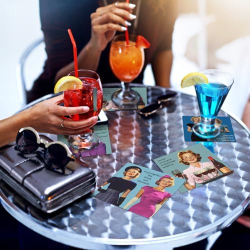 100 Pcs Funny Cocktail Napkins Call Me Cocktail Napkins Retro Holiday Decorative Bar Supplies for Adult Funny Gifts Christmas Tea Party(Retro Fashion)
