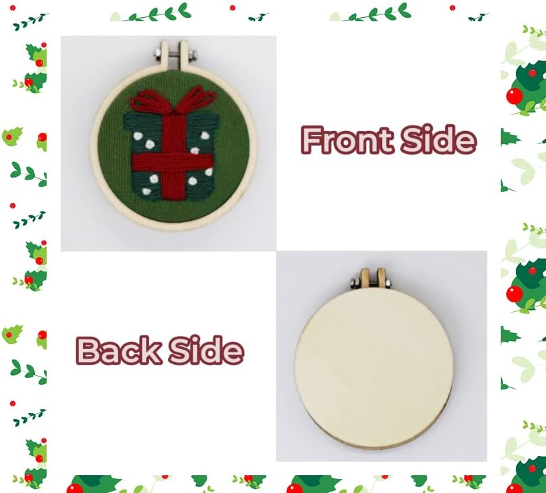 Highkick Christmas Embroidery Kits for Beginners, 6 Mini Craft Gift Kit, Santa, Snowflake, Christmas Tree