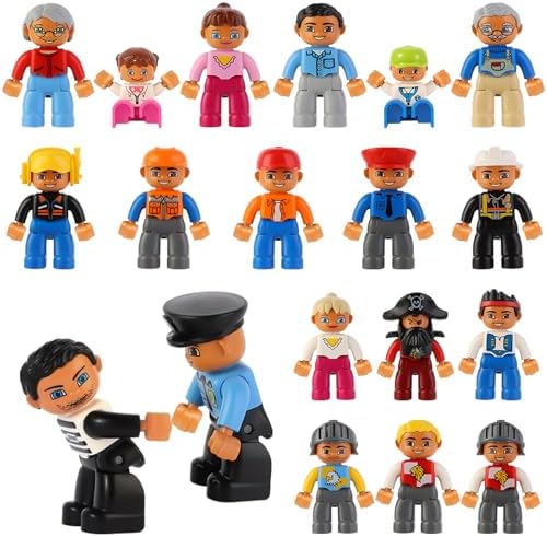 Minifigures Pack, 19PCS People Figures Only Series Building Block, Kids Mini Action Figures for Christmas Stocking Stuffers, Xmas Toys Figures Minifigs Gifts, Birthday Party Favors for Boys and Girls