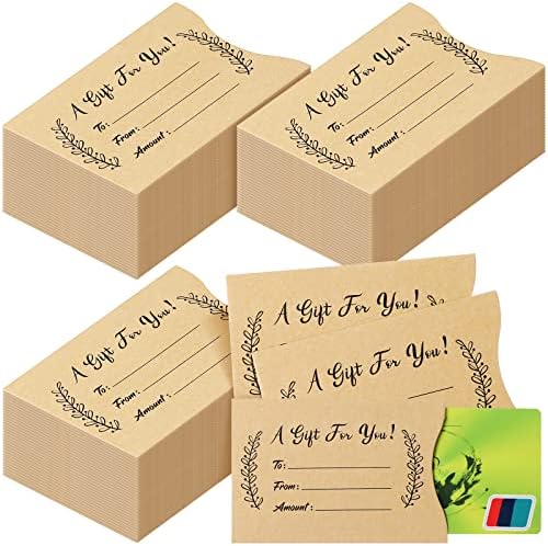 Yinder 600 Pcs Gift Card Envelopes Bulk Thank You Gift Card Sleeves Appreciation Mini Money Cash Envelopes for Blank Hotel Credit Protector for Christmas Party Business, 3. 54 x 2. 36 Inches(Brown)