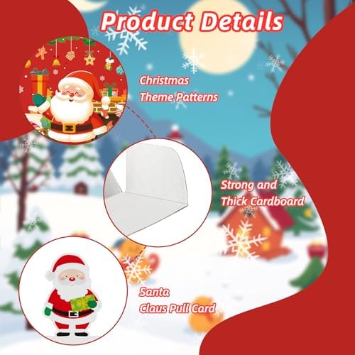 Christmas Money Box for Cash Gift Pull - Christmas Surprise Money Gift Box for Boys Girls - DIY Money Pull Box with 100Pcs Transparent Bags - BestGift for Kids Adults - Red