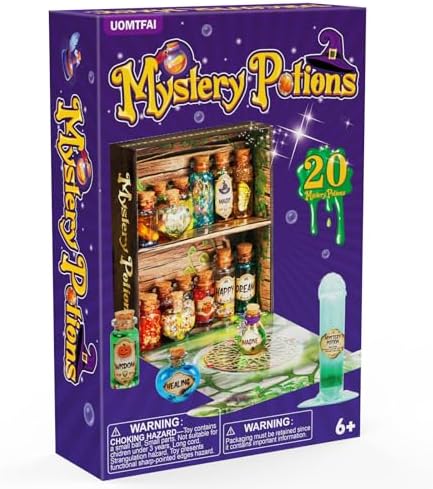 UOMTFAI Mystery Potion Craft Kit for Kids, Mix 20 Magic Wizard Potion, Creative Christmas Decorations Birthday Gifts Toys for Boys and Girls Age 6 7 8 9 10+