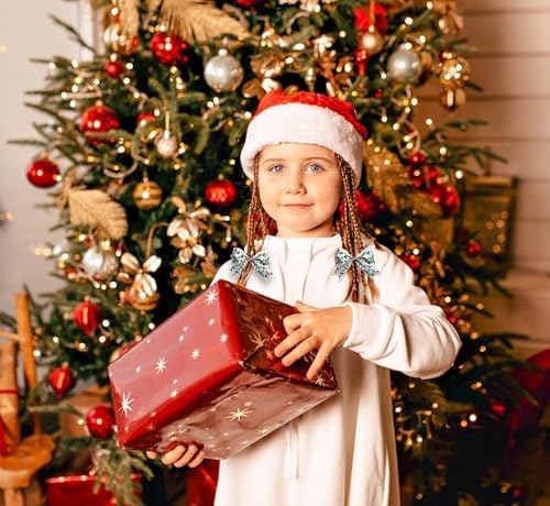 YKW Christmas Ribbon Set - 8 Festive Patterns, 24 Yards Total - 3/8" Wide Holiday Ribbon for Gift Wrapping, Tree Decorations, Crafts -Threaded Ribbon for Xmas Decor, DIY Projects