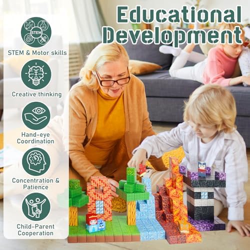 Magnetic Blocks - 100pcs Magnetic Building Blocks,1inch Magnetic Cubes Building Blocks Toys for Halloween Christmas Birthday Gift - STEM Sensory Toys for 3+ Years Old Girl Boys