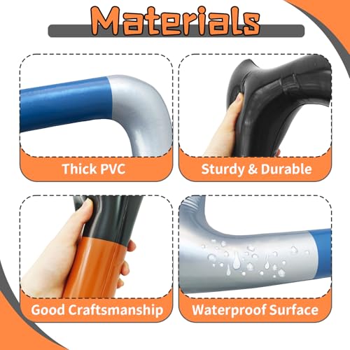 2 Pcs Inflatable Walker and Cane,Fake Cane Blow Up Toy,Funny Old Age Costume Prop for Retirement Party Decorations Gag Gift,100th Day of School,Christmas,Halloween