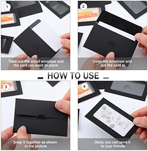 120 Packs Window Gift Card Envelopes Gift Sleeves Credit Size Business Invitation Card Envelopes for Christmas Thanksgiving Gifts, 3.9 x 2.4 Inch(Classic,Black)