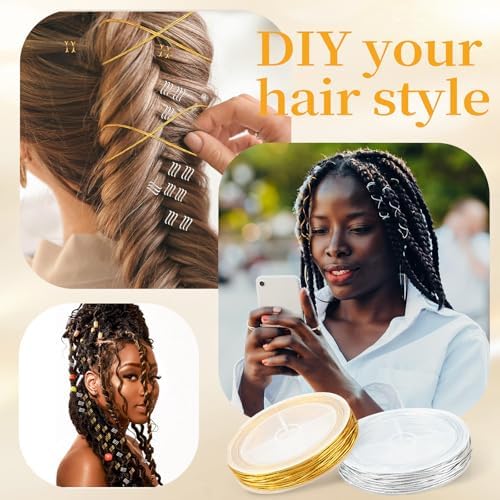 2 Rolls Metallic Elastic Cords Elastic String Gold Silver Stretch Cord Metallic Tinsel Rope for Craft Making Gift Wrapping, Jewelry Making Hair Braids Bracelets, Christmas Crafts DIY 1.0 mm 118 ft