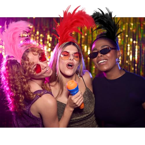 YARIEW Feather Fascinator Headbands for Women Elastic Headband for Prom Cocktail Wedding Tea Party Birthday Halloween Christmas Yellow