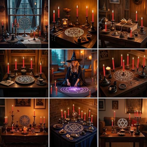100 Pack Red Spell Chime Candles, 4 Inch Small Taper Candles for Rituals, Birthday Party, Witchcraft, Meditation, Wiccan Supplies, Prayer, Christmas & More