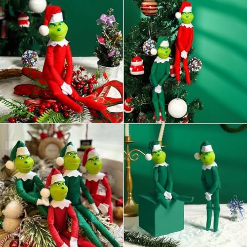 12.6'' Red Christmas Monster Plush Toy, Christmas Stuffed Figures Doll for Kids and Christmas Tree Home Decorations(Red)