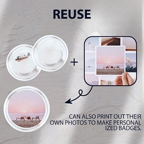 20 Pack Clear Button Pins 1.5 inch DIY Button Pins Kit Make Your Own Acrylic Buttons with Sublimation Maker Set for for Christmas Craft Supplies DIY Badges School Projects