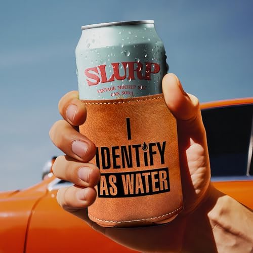 Gifts for Dad Grandpa Husband, 12Oz Faux Leather Can Cooler, Christmas Stocking Stuffers Gift, Funny Gag Mens Gifts ldeas from Daughter Son for Men White Elephant Gifts for Adults with Humorous Design