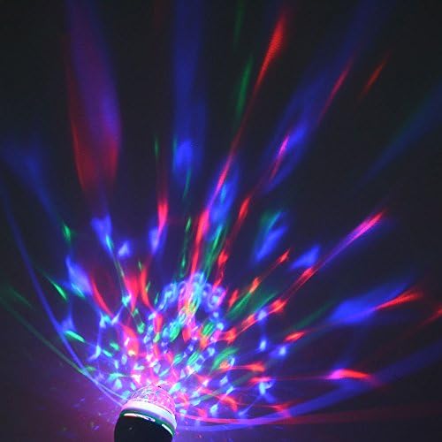 YouOKLight E26 Rotating RGB Disco Ball Light, LED Strobe Bulb Magic Ball Light, for Birthday Party Club Bar Karaoke Halloween Christmas