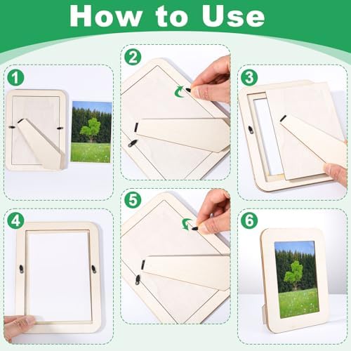 16 Pack Wooden Picture Frames for Crafts, 4" x 6" Photos Wooden Frames,Unfinished Picture Frame Craft for Christmas Birthday Party Wedding Gifts