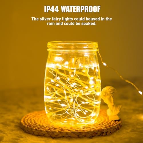 JMEXSUSS Warm White Battery Operated Fairy Lights: 50 LED Twinkle Christmas Tree Lights - 16ft Copper Wire Waterproof for Holiday Indoor Outdoor Decor
