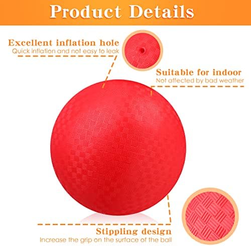 Yunsailing Dodgeballs Bulk Operation Christmas 6 Inch Playground Balls, Rubber Bouncy Inflatable Kickball with Pump for Kids Adults Outdoor Handball Games Christian Donation Gifts