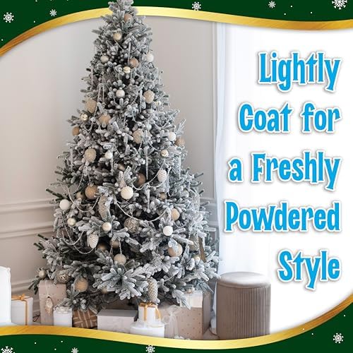 Artificial Snow 20 Ounces Christmas Tree Snow Decoration Fake Snow for Holiday Décor, Winter Displays, Christmas Village - Sparkling White Dry Snow for Flocked Christmas Trees Snowflakes, Snow Crafts