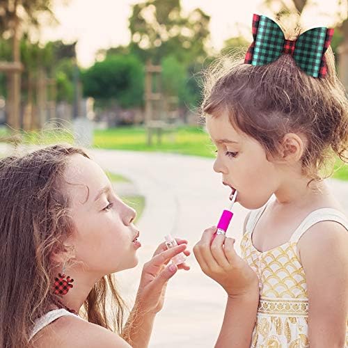 12 Pieces Christmas Buffalo Plaid Faux Leather Sheets Fabric for DIY Crafts Leather Sheets for Earrings Hair Bows DIY Crafting, 6.3 x 8.3 Inches