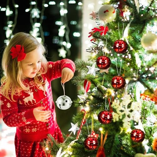 18PCS Large Jingle Bells for Crafts, 1.6" Metal Bell Craft for Christmas Home Holiday Decoration