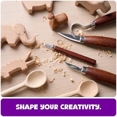Wood Whittling Kit - Wood Carving Tools - Crafts for Adults - Christmas Unique Gifts - Teen Boy Gifts - Birthday Gift Ideas for Women - Hobbies DIY Kits for Adults, Boys, Girls, Women, & Men