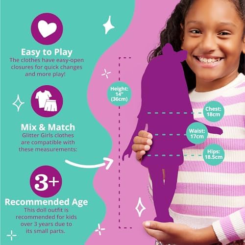 Glitter Girls – 14-Inch Doll Clothes – Festive Christmas Outfit with Slippers – FA LaLaLaLa, Sleepover Pajama