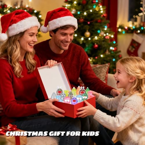 15 Pack Christmas Stress Ball Fidget Toys, Slow Rising Squishy Toys Glitter Squeeze Balls Stress Relief for Kids Girls Boys Christmas Party Favors Stocking Stuffers Fillers Gifts