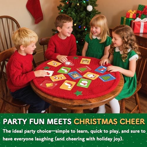 OHOME Stocking Stuffers - Christmas Card Game Snowman Sock Cane Bell Hat for Family Kids Adults Teens Games - Wildly Entertaining & Easy to Learn - 2-8 Players