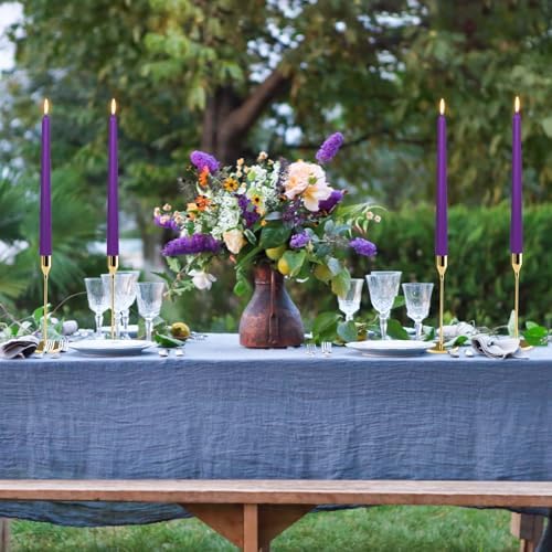 10 Inch Purple Taper Candles, 10 Pack Unscented Candlesticks for Dinner Wedding Christmas Seasonal Celebration and Home Decoration