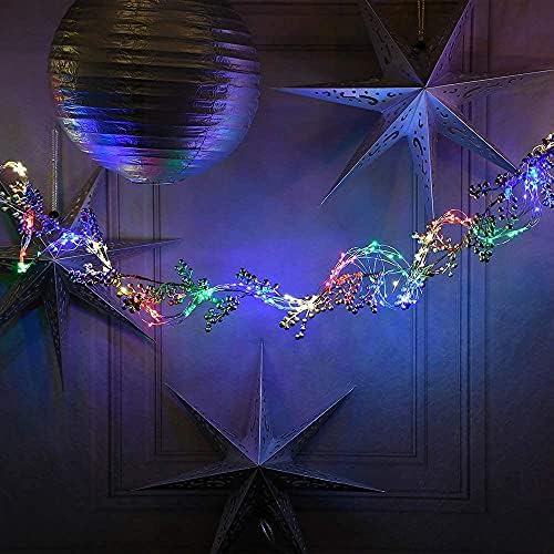 2 Pack Solar Powered Fairy String Lights Outdoor Waterproof 8 Modes Twinkle Christmas Decorations Lights, Each 33ft-100LED, 40ft-120LED, 66ft-200LED, 80ft-240LED, (Multicolor, 66)