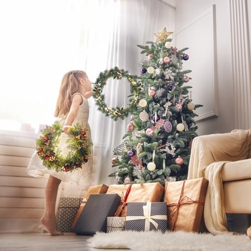 12 Inch 10 Sets Metal Floral Hoop Centerpiece with Wood Stands and LED Fairy Lights, Gold Metal Rings for Christmas Party Dream Catcher Wedding Table Wreath Decor, Wall Hanging Wreaths