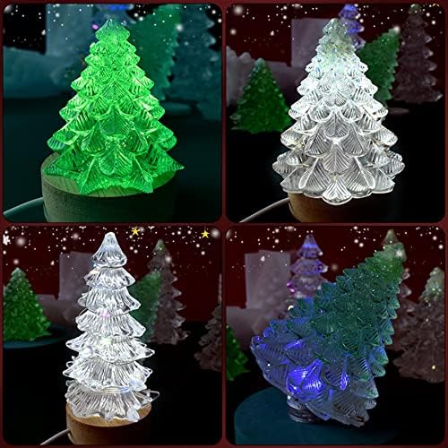 ZAKVOOR 2 Pcs 3D Christmas Tree Shape Resin Casting Silicone Mold for DIY Xmas Decoration Aromatherapy Candles Wax Plaster Polymer Clay