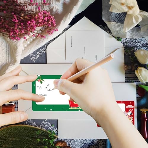 120 PCS Christmas Tags Stickers, Merry Xmas Gift Tags & Labels Christmas Stickers Labels