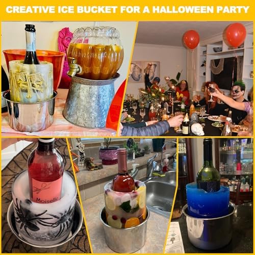 Ice Mold,Ice Bucket Mold, Ice Mold Wine Bottle Chiller,DIY Ice Bucket Mold for Wine Champagne and Cocktails,Ideal Gift for Special Parties Weddings Mother's Day Thanksgiving and Christmas
