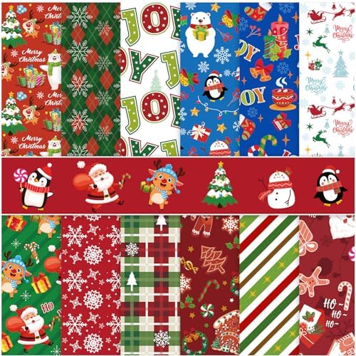 Konsait 24 Sheets Christmas Scrapbook Paper 12x12 Double Sided Christmas Pattern Paper Sheets Xmas Decorative Papers Xmas Cardstock Pad Craft Papers for Card Making Scrapbook Supplies