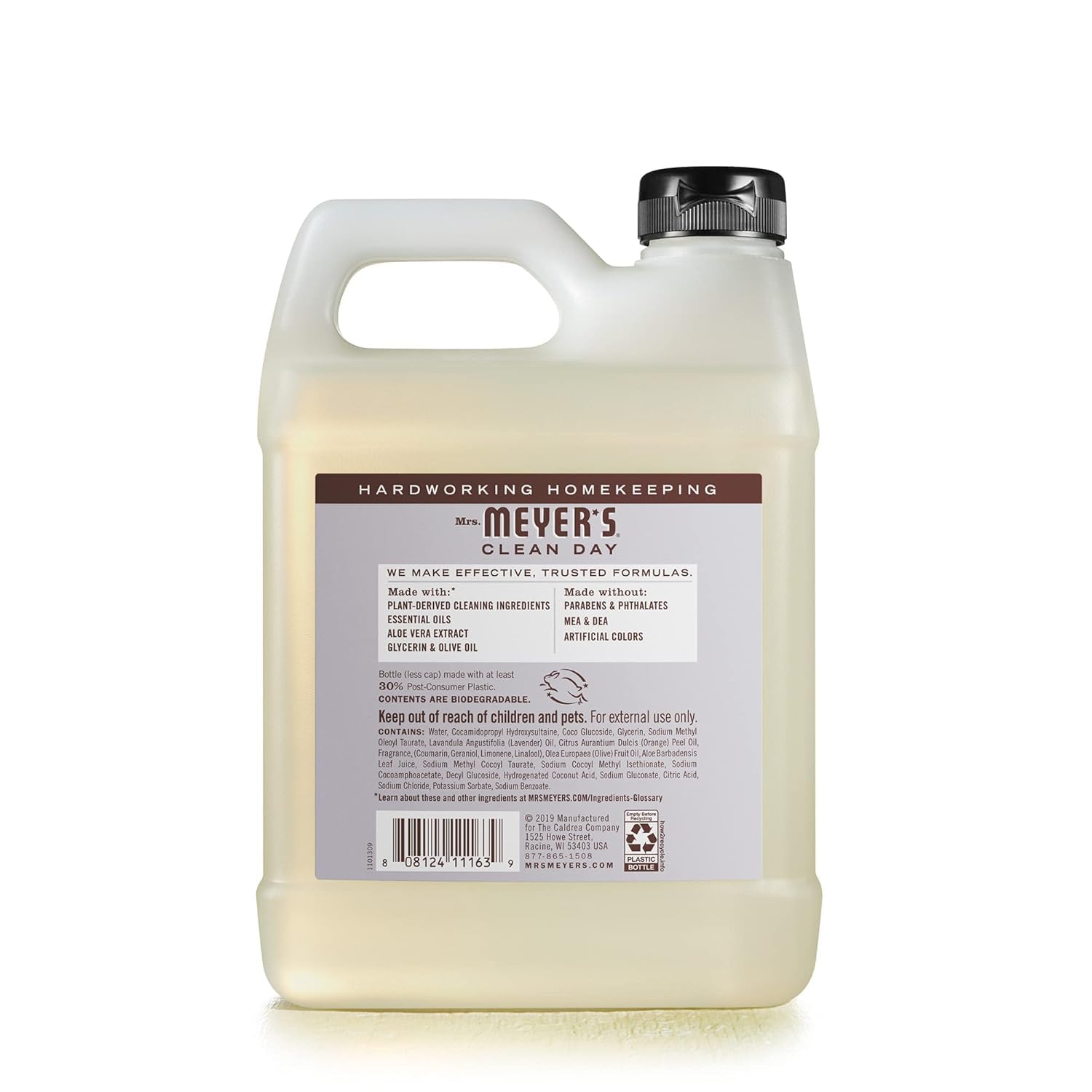 MRS. MEYER'S CLEAN DAY Hand Soap Refill, Made with Essential Oils, Lavender, 33 fl. oz - Pack of 6