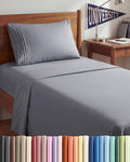 Twin XL Size 3 Piece Sheet Set - Comfy Breathable & Cooling Sheets - Hotel Luxury Bed Sheets for Women & Men - Deep Pockets, Easy-Fit, Soft & Wrinkle Free Sheets - Steel Blue Oeko-Tex Bed Sheet Set