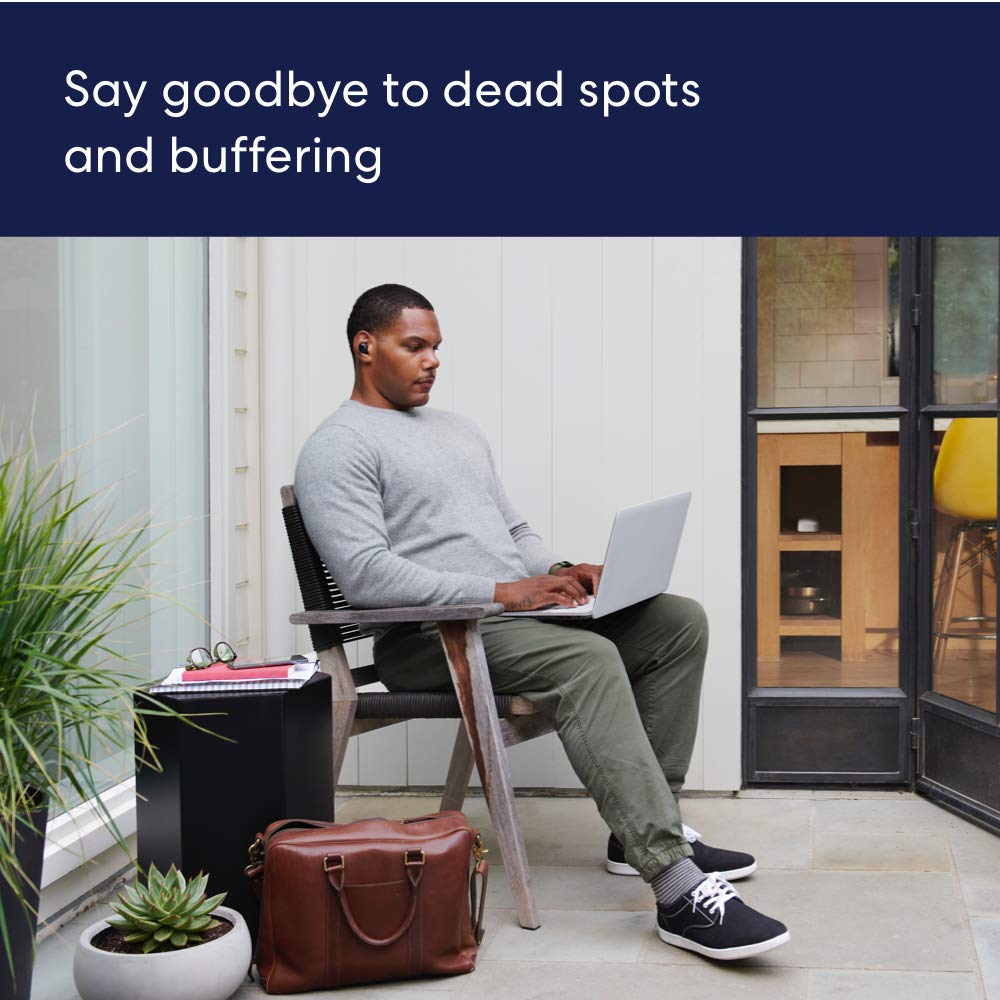 Amazon eero 6 mesh wifi system - Supports internet plans up to 500 Mbps, Coverage up to 3,000 sq. ft., Connect 75+ devices, 2-pack (1 router + 1 extender)