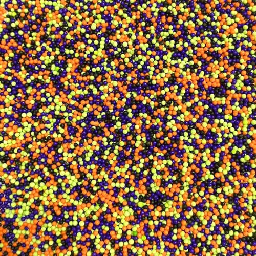 PhilaeEC Halloween Nonpareils Sprinkle 2mm Mini Peals Sprinkle Edible for Cake Decoration Cupcake Topper Cookie Baking Decorations Halloween Christmas Supplies