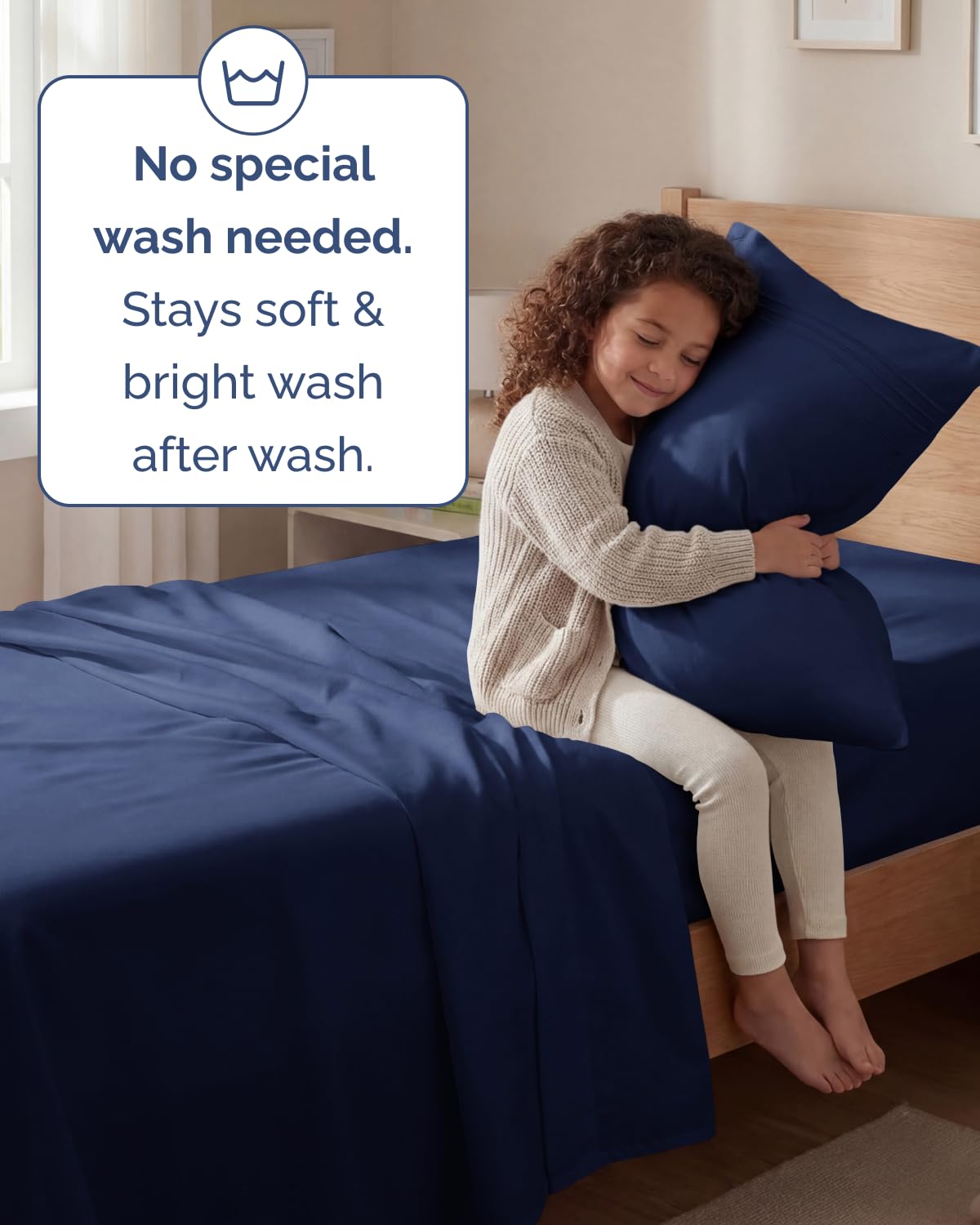 Twin Size 3 Piece Sheet Set - Comfy Breathable & Cooling Sheets - Hotel Luxury Bed Sheets for Women & Men - Deep Pockets, Easy-Fit, Extra Soft & Wrinkle Free Sheets - Navy Blue Oeko-Tex Bed Sheet Set