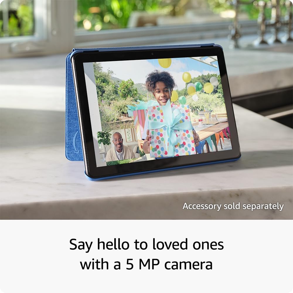 Amazon Fire HD 10 tablet (newest model) built for relaxation, 10.1" vibrant Full HD screen, octa-core processor, 3 GB RAM, 64 GB, Ocean