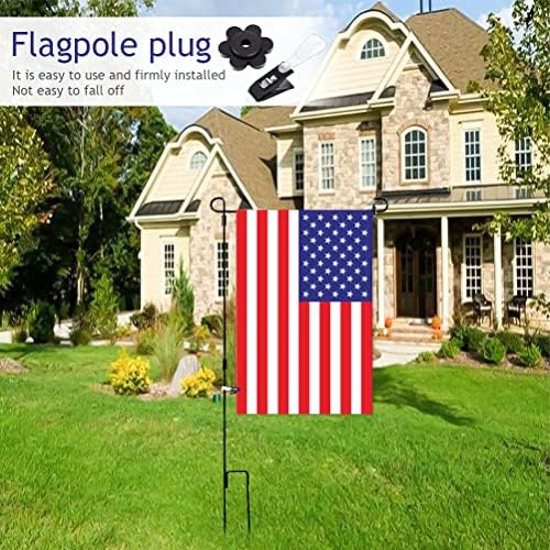 10 Pcs Garden Flag Rubber Stoppers and Anti-Wind Garden Flag Clips, Rubber Garden Flag Stoppers Holder Flag Stops Clips for Christmas Garden Yard Flag Pole Stand