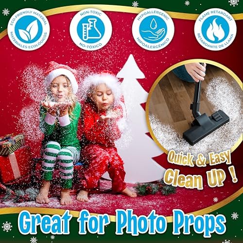 Artificial Snow 20 Ounces Christmas Tree Snow Decoration Fake Snow for Holiday Décor, Winter Displays, Christmas Village - Sparkling White Dry Snow for Flocked Christmas Trees Snowflakes, Snow Crafts