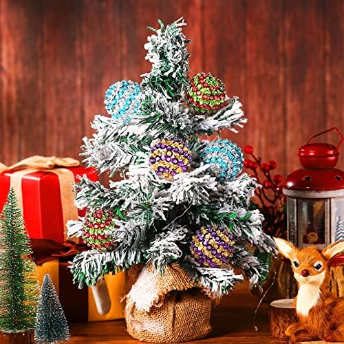 Zhanmai 16 Pcs Christmas Crafts Sequin Ornaments Kit Include Foam Balls Sequins for Crafts Ribbons Pins DIY Christmas Tree Ornaments for Adults Arts and Craft Supplies Christmas Party Decor(Colorful)