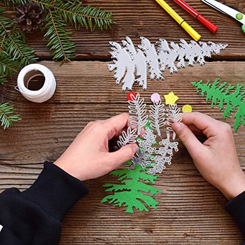 Patelai 17 Pcs Christmas Tree Cutting Dies Plant Die Cuts for Card Making Thanksgiving Christmas Scrapbook Stencils Craft Dies DIY Embossing Photo Decorative Leaf Cuts Template for Paper Craft